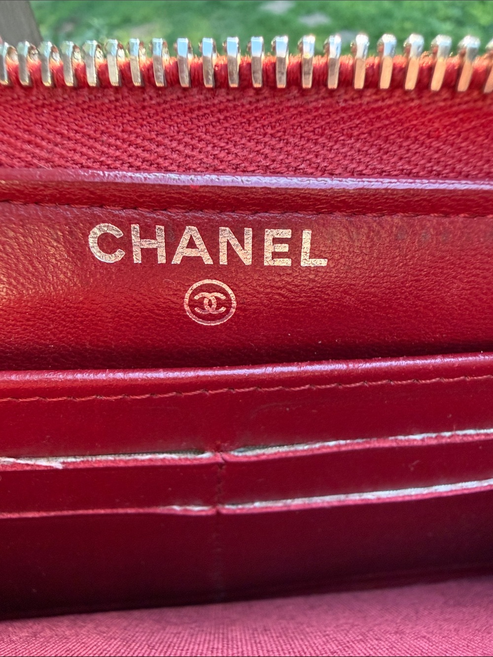 CHANEL Authenticated Quilted Caviar Leather Zip-Around Wallet in Burgundy/red - Picture 14 of 17